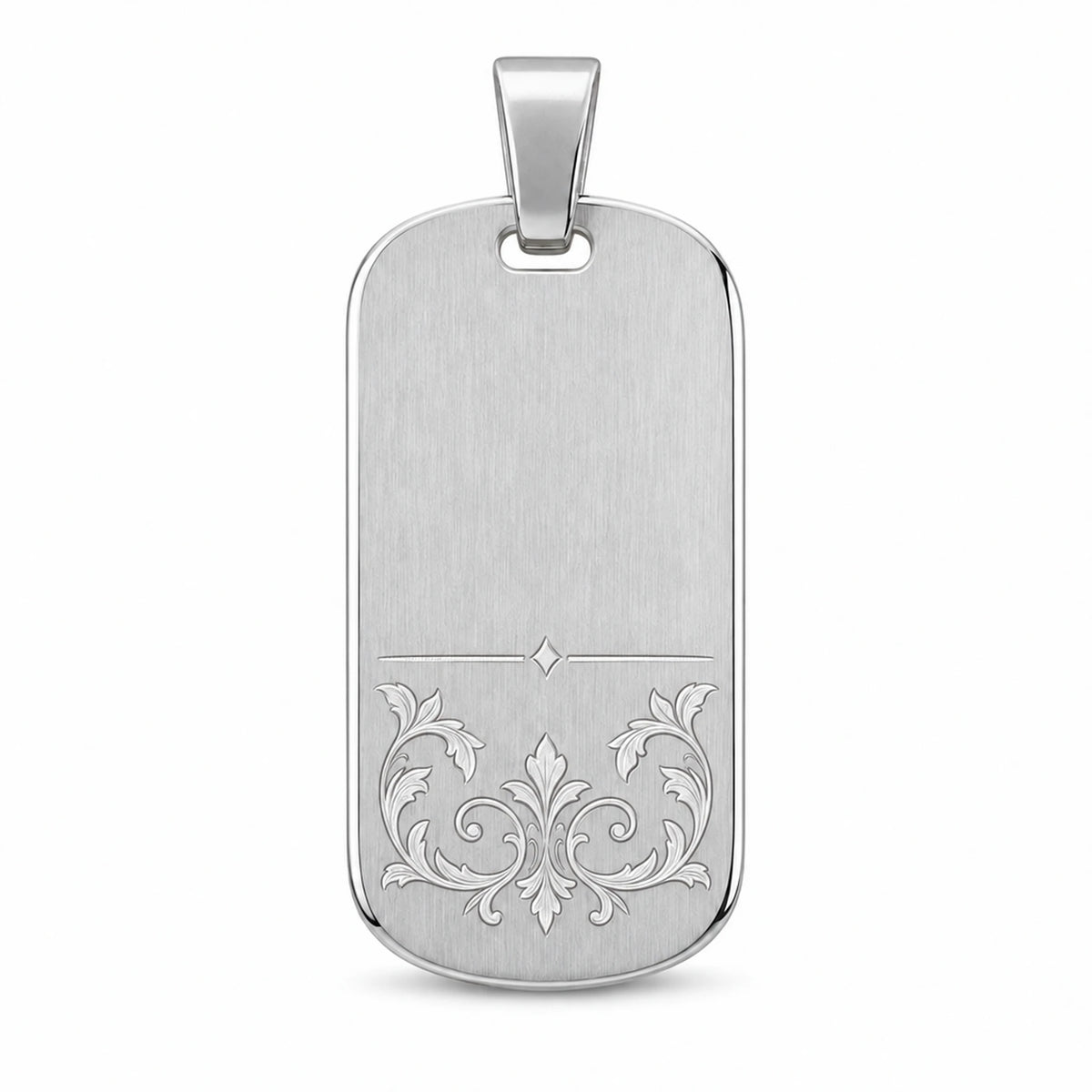 Beispiel: Tessera Silbermarke 925 Silber ohne Rahmen, Ornament als reine, silberhelle Gravur