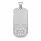 Beispiel: Tessera Silbermarke 925 Silber ohne Rahmen, Ornament als reine, silberhelle Gravur
