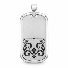 Beispiel: Tessera Silbermarke 925 Silber mit Silberrahmen, Ornament mit schwarzem Niello in den Linien