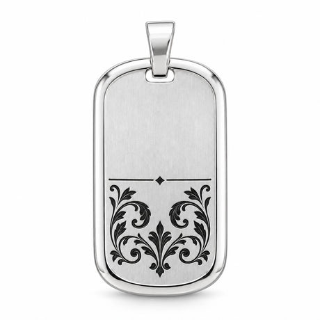 Beispiel: Tessera Silbermarke 925 Silber mit Silberrahmen, Ornament mit schwarzem Niello in den Linien