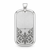 Beispiel: Tessera Silbermarke 925 Silber mit Silberrahmen, Ornament mit dunkel getönter Oxid-Gravur