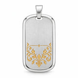 Beispiel: Tessera Silbermarke 925 Silber mit Silberrahmen, Ornament mit vergoldeten Gravurlinien