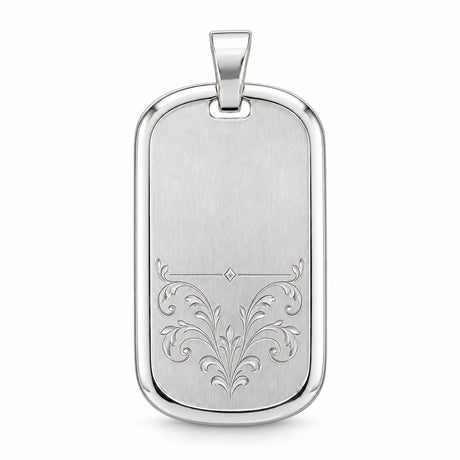 Beispiel: Tessera Silbermarke 925 Silber mit Silberrahmen, Ornament als reine, silberhelle Gravur