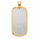 Beispiel: Tessera Silbermarke 925 Silber mit vergoldetem Rahmen, Ornament als reine, silberhelle Gravur