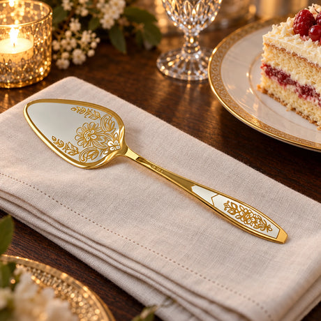 Tortenheber Astra Non-Niello — Lifestyle-Setting an der gedeckten Tafel