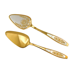 Tortenheber Astra Non - Niello – 925 Silber vergoldet & graviert