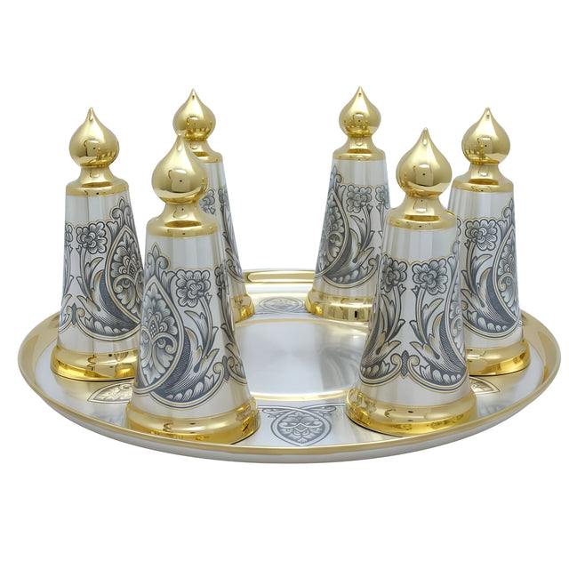 Schnapsgläser Set 7-teilig 925 Silber vergoldet - Premium Geschenkideen