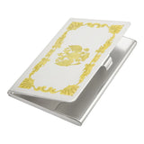 Visitenkartenetui Imperia 925 Silber mit Vergoldung — Mstera-Manufaktur, Empire-Bordüre mit Akanthus-Ornament und zentralem goldgraviertem Doppeladler-Wappen, hochglanzpoliert