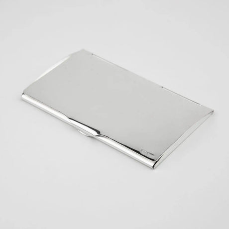 Visitenkartenetui Riflesso 925 Silber ArgentA — spiegelpolierte Außenfläche ohne Gravur, klassisch-puristisches Klapp-Etui, Studio-Aufnahme