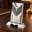 Visitenkartenhalter Mstera 925 Silber 2-teilig — Lifestyle-Setting am Schreibtisch