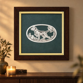 Wandbild Jagdhund — Lifestyle-Setting an der Wohnzimmerwand