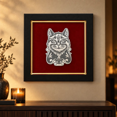 Wandbild Kater — Lifestyle-Setting an der Wohnzimmerwand