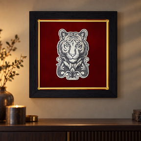 Wandbild Tiger — Lifestyle-Setting an der Wohnzimmerwand