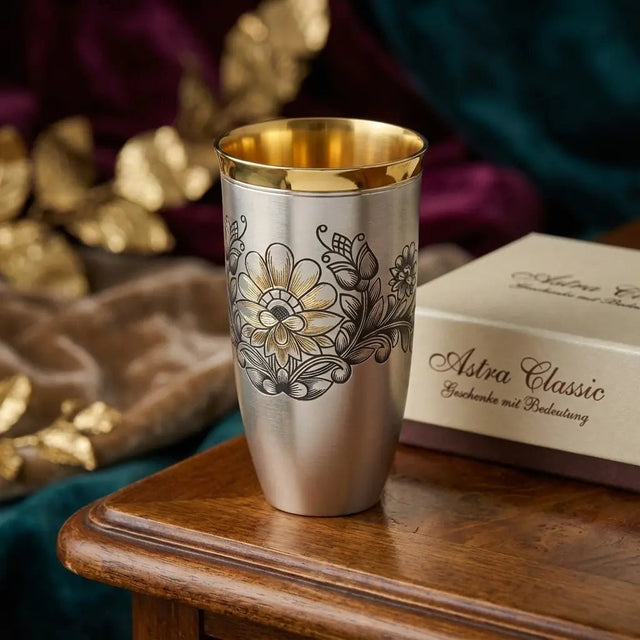 Wasserbecher 925 Silber vergoldet Niello | Astra Classic | 110ml