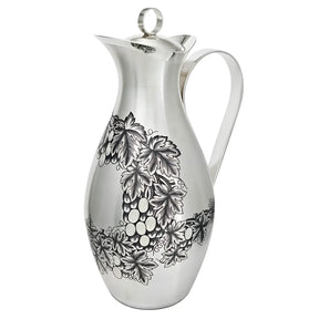 Wasserkaraffe 925 Silber Niello Bacchus 1550 ml