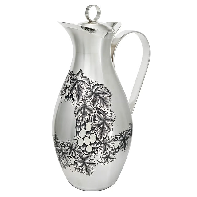 Wasserkaraffe 925 Silber Niello Bacchus 1550 ml