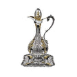 Weinkaraffe & Silbertablett 925 Silber teilvergoldet: italienisches Renaissance-Ornament, Signature-Set.