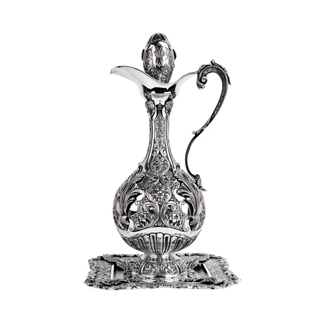 Weinkaraffe & Silbertablett Set 925 Silber Signature