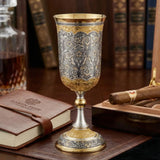 Stielglas 925 Silber vergoldet – Zaren Fest Niello - Handgravur