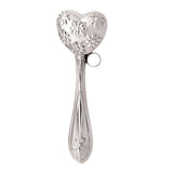 Babyrassel 925 Silber Herz mit Blumen - Premium Geschenkideen