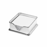Zettelhalter 925 Silber Zaramella — quadratische Notizbox 10×10 cm mit profiliertem Sockel und geschwungenem Ausschnitt, hochglanzpoliert