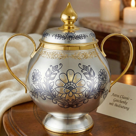 Zuckerdose 925 Silber vergoldet Niello | Astra Classic | 400 ml