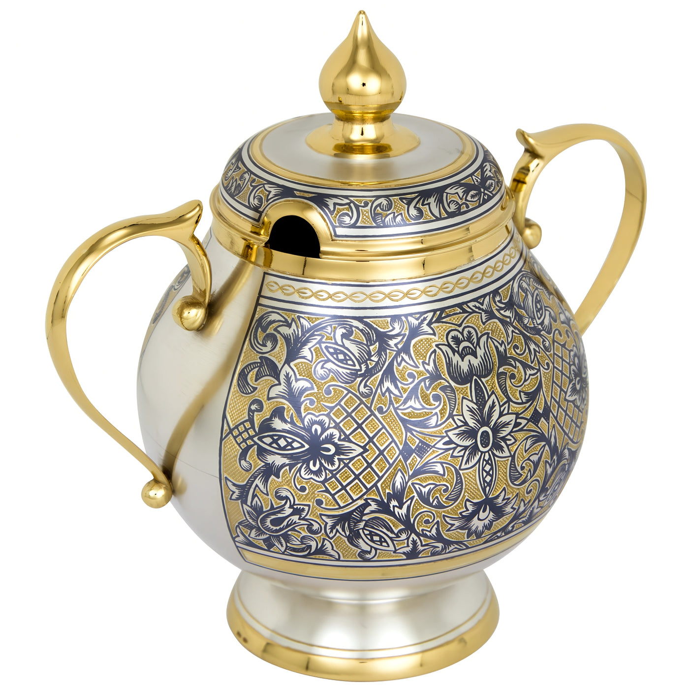 Sugar bowl 925 silver gold-plated 400 ml Tradition 