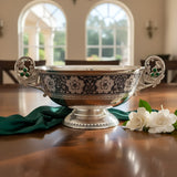 Konfektschale "Für Zwei" – Russisches Niello - Silber 925 mit Chrysopras