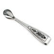 Zuckerzange aus 925 Silber mit handgearbeitetem Niello-Blumenmuster im klassischen russischen Design für Tee und Kaffee